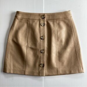 Vero Moda Faux Leather Beige Fully Lined A Lined Skirt Size Small NWT
